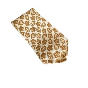 Unbranded Vintage Style Tie Brown‎ Cream Floral Leaf Pattern Necktie Retro 57x4
